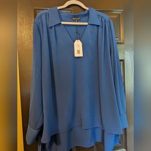 Universal Standard Large Polo Tunic in Navy Peony (22,24)